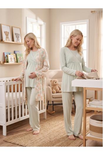 SONBAHAR KIŞ SEZONU Sabahlıklı Lohusa Pijama Takımı 3026